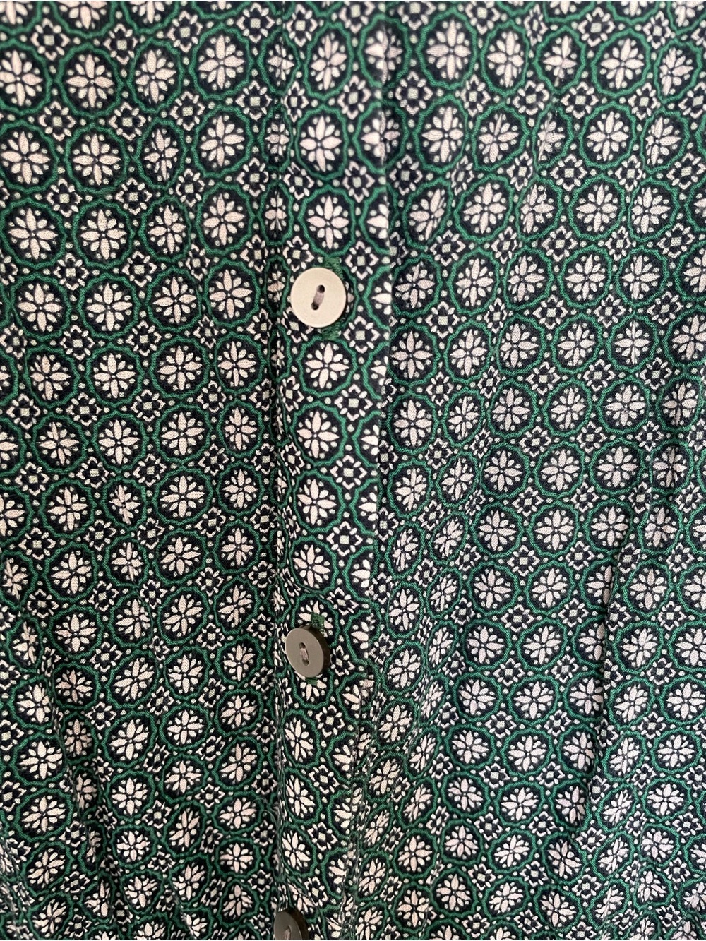 J. Jill Teal Green Printed Button-Front Blouse - Picture 3 of 11